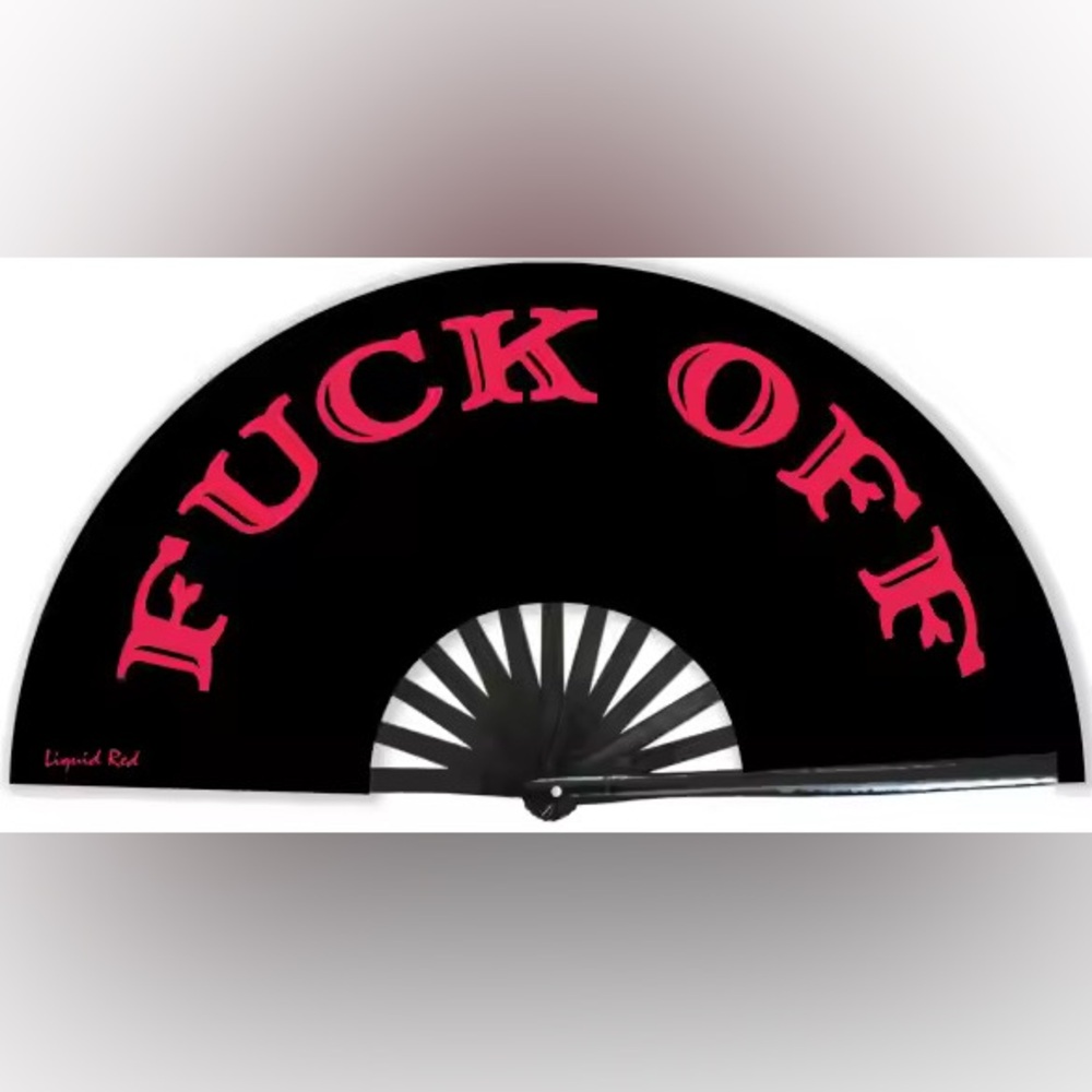 Black and Red Folding Fan
